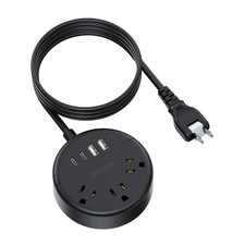 2 Prong Power Strip 3 Outlet 4 USB 5ft Cord Adapter Travel Dorm Wall Mount