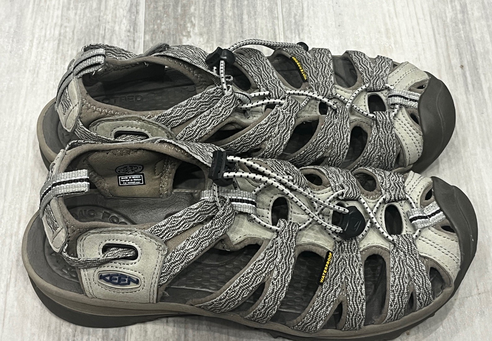 Sandali sportivi Keen donna Whisper beige 1018226 tacco basso zeppa escursionismo taglia 8