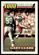 1991 Topps 1000 Yard Club (One Asterisk) Gary Clark Washington Redskins #9