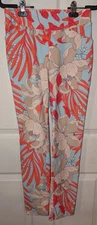 Jean Pierre Klifa BOULEVARD PANTS Pink Blue Floral Size X-Small  26"x26"