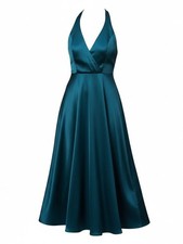 L'VOW Women's Elegant Halter Satin Evening Dress