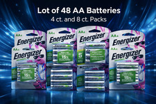 Energizer AA 2300mAh NiMH Rechargeable Batteries 48 Count AA Batteries 8 Packs