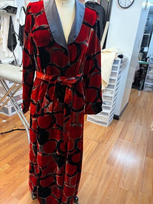 LA PERLA 2 Made in Italy Red Woman Long Morning Robe size 2
