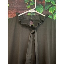 Black Midi Shift Dress PEARL Embellished Sheer Mesh Sleeves Cocktail Party XL