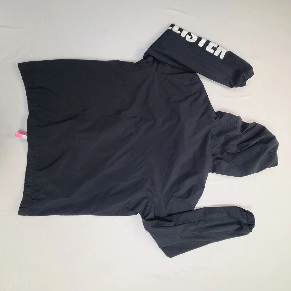Hollister Jacket Mens Small Black Windbreaker Hooded Lightweight Full Zip - Image 2 of 4