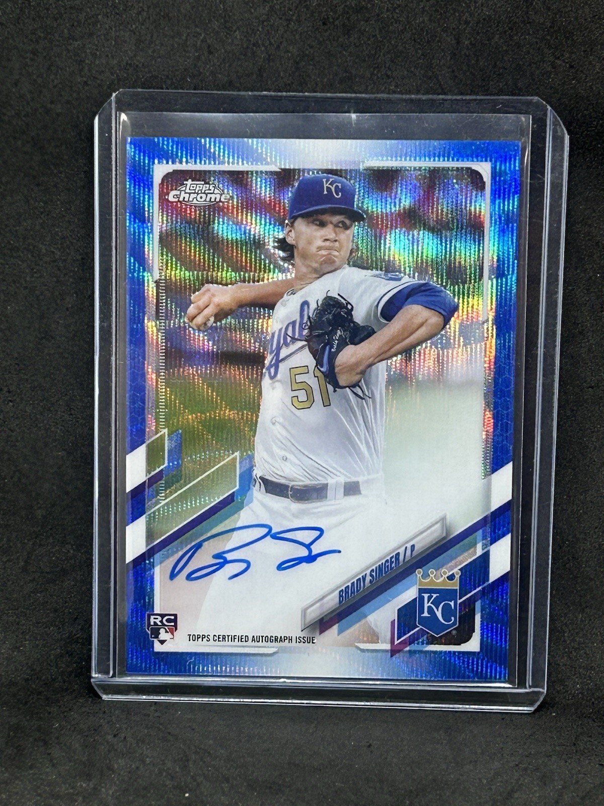 BRADY SINGER 2021 Topps Chrome #RA-BS Rookie AUTO BLUE WAVE REFRACTOR /150 Sh