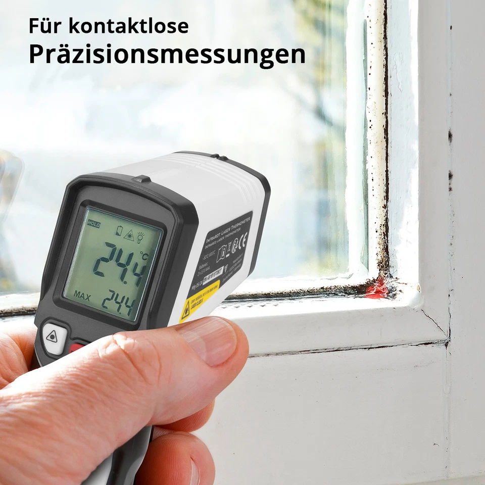 STAHLWERK Infrarot Laser Thermometer -50C° - 600°C Pyrometer Temperaturmessgerät - Bild 2 von 4