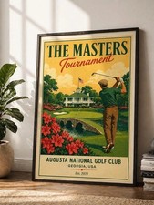 NEW!! Masters Golf Poster, Mid Century Sports Wall Decor Gif