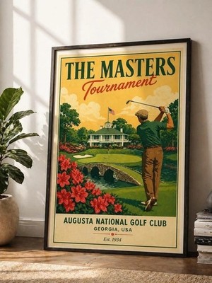 NEW!! Masters Golf Poster, Mid Century Sports Wall Decor Gif