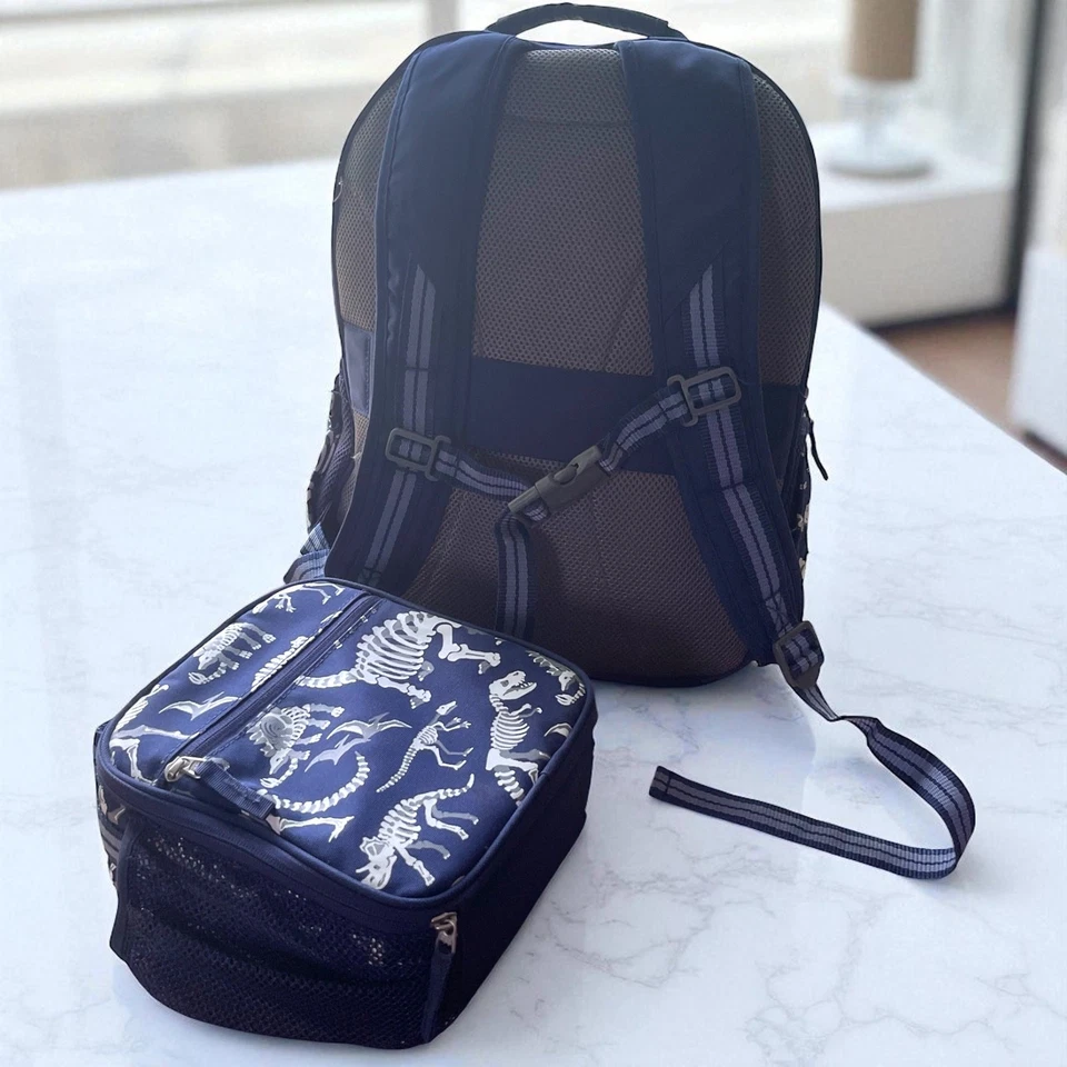 Pottery Barn Kids Dinosaur Bones Backpack Lunchbox Glow in the Dark PBK - Image 2 of 4