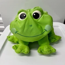 Idea Nuova Microbead Frog Pillow Round Plush  Spandex Nylon Stuffed Animal READ