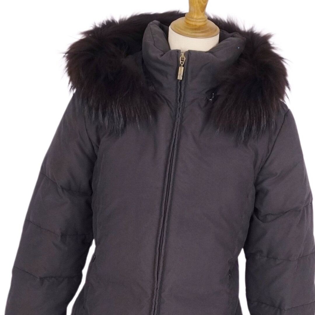 Moncler Blue Tag Down Jacket Raccoon Fur Zip Up Outerwear Womens 0 Used MOLO-0 thumbnail 4