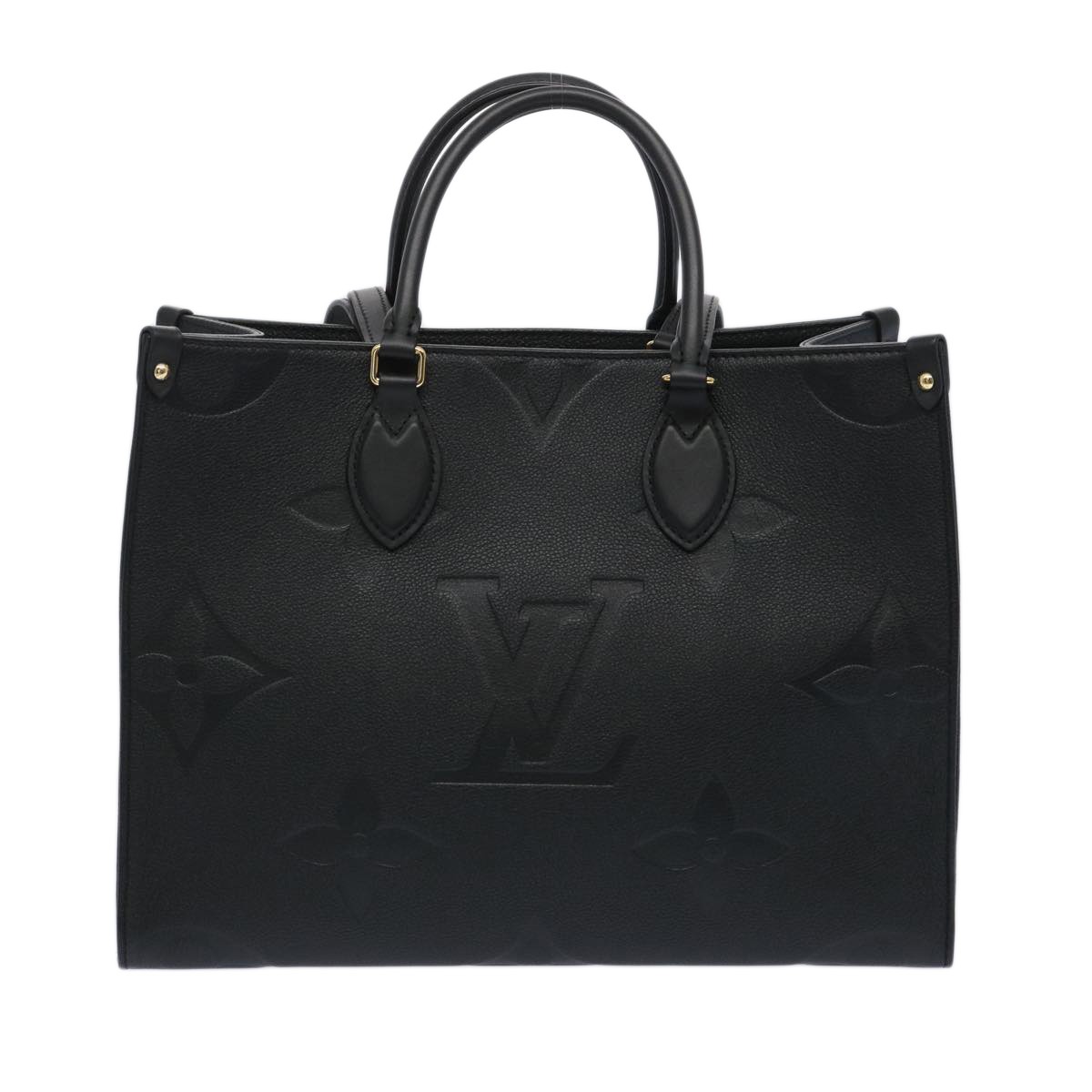 LOUIS VUITTON Monogram Empreinte On the Go MM Tote Bag Black