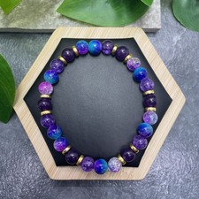 Handmade Bead Beaded Stackable 7.5  Plus Stretch Bracelet New Free Ship C1512