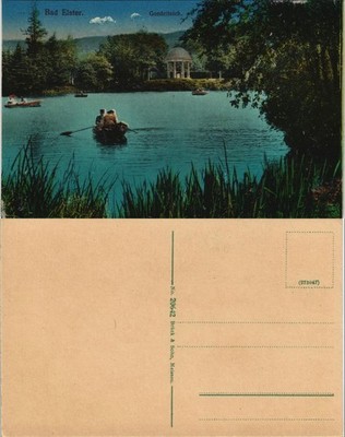 Postcard Bad Elster gondola pond, rower 1915