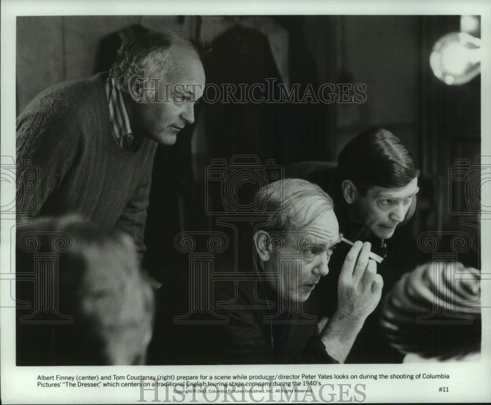 1983 Press Photo Albert Finney, Tom Courtenay and Peter Yates in 