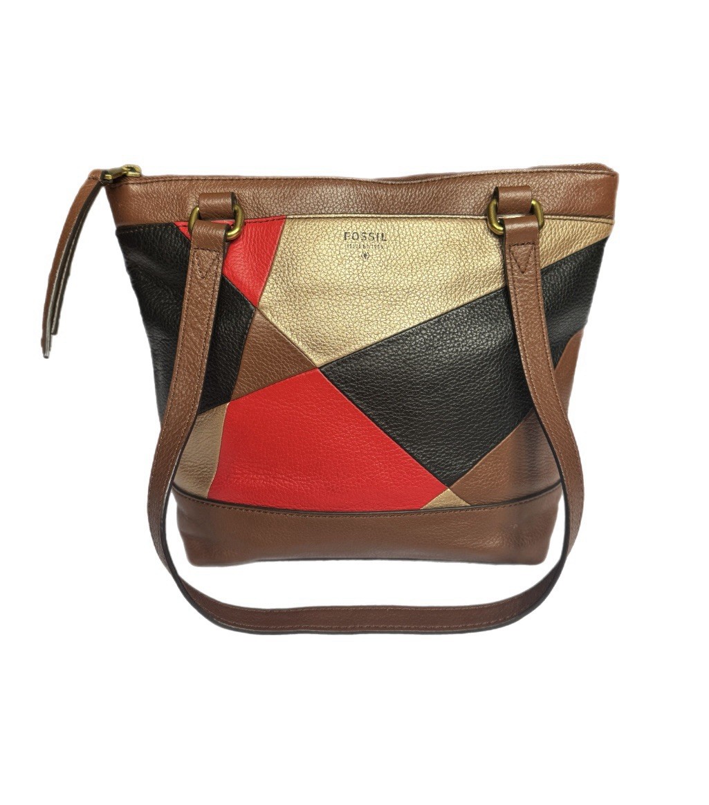 Fossil Multicolor Patchwork Leather Shoulder Bag … - image 1