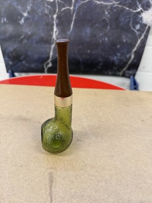 Vintage 1970's 2oz Avon Spicy After Shave Green Smoking Pipe Shaped Bottle EMPTY