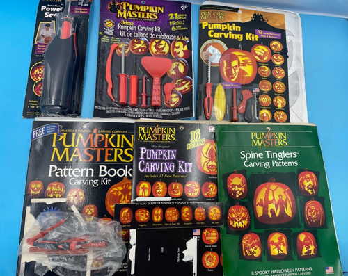 VINTAGE PUMPKIN MASTERS CARVING PATTERNS KITS ETC. | eBay