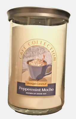 CAFE COLLECTION PEPPERMINT MOCHA CANDLE 20 OZ TUMBLER 2 WICK YANKEE CANDLE NEW