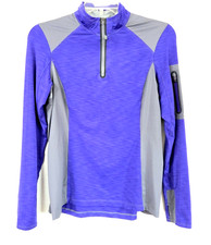 REI Women's Two Tone Blue Lightweight 1/4 Zip Activewear Pullover Running sz L