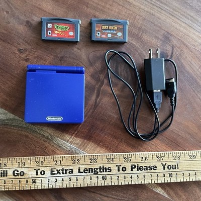 Nintendo Gameboy Advance SP Blue Charger Duke Nukem Advance Froggers Adventures