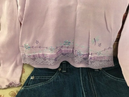 Girl's Denim Skirt and Matching Purple Top in Size 8 From Genuine Girl Brand - Picture 2 of 8