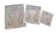 9pc set Acrylic F-hole Stencil Templates for Cigar Box Guitars & More