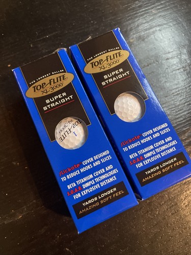 TOP FLITE XL 3000 SUPER STRAIGHT GOLFBÄLLE - 2 Packungen, insgesamt 6 Golfbälle - Neu - Bild 1 von 5