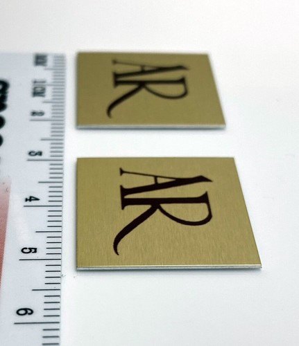 AR Acoustic Research Speaker Badge Logo Emblem Turntable PAIR 22mm Square - Picture 2 of 7