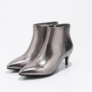 New Womens Leather Pointed Toe Side Zip Kitten Heels Ankle Plus Size 6 Cm Low Heels Women Pumps Point Toe Women Casual