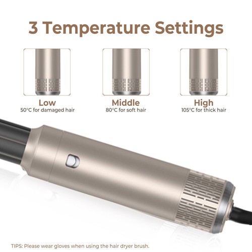 6IN1 Föhnbürste Air Styler Haartrockner Warmluftbürste Set Haarstyler Lockenstab - Bild 6 von 12