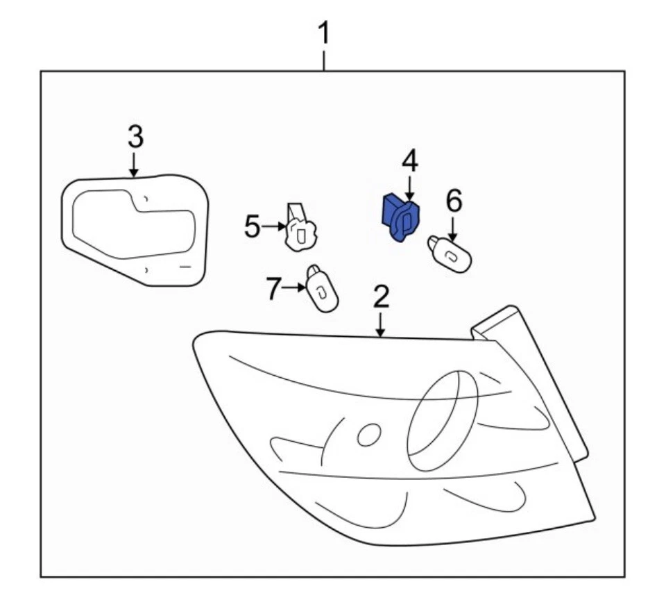 Brake Light Socket and Connector for 01-03 Acura CL Type-S, 2001 Acura CL - Image 3 of 4