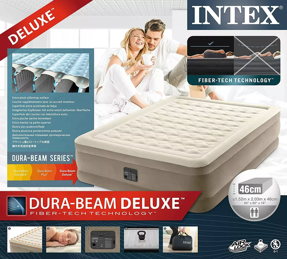 Intex Matelas gonflable - Ultra Plush - 2 personnes - 152x236x86