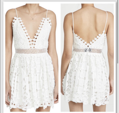 $585 ALEXIS x INTERMIX *EVANA* WHITE CROCHET BOHO SUN DRESS M | eBay