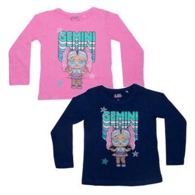 Modisches Langarm-Mädchen-Shirt - L.O.L. ''Gemini'' in Pink oder Blau