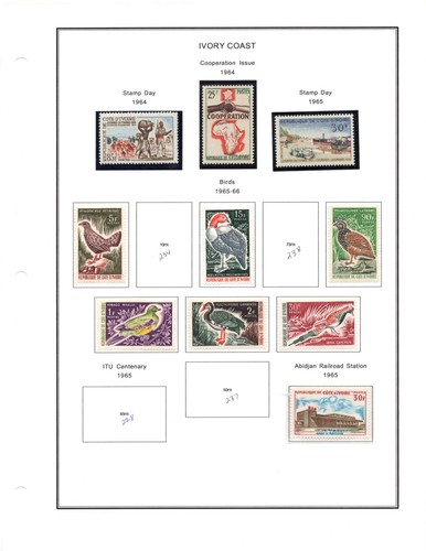 FRANCE IVORY COAST 1892-1970 COLLECTION OF 350 STAMPS MINT HINGED & NEVER HINGED - Picture 15 of 24
