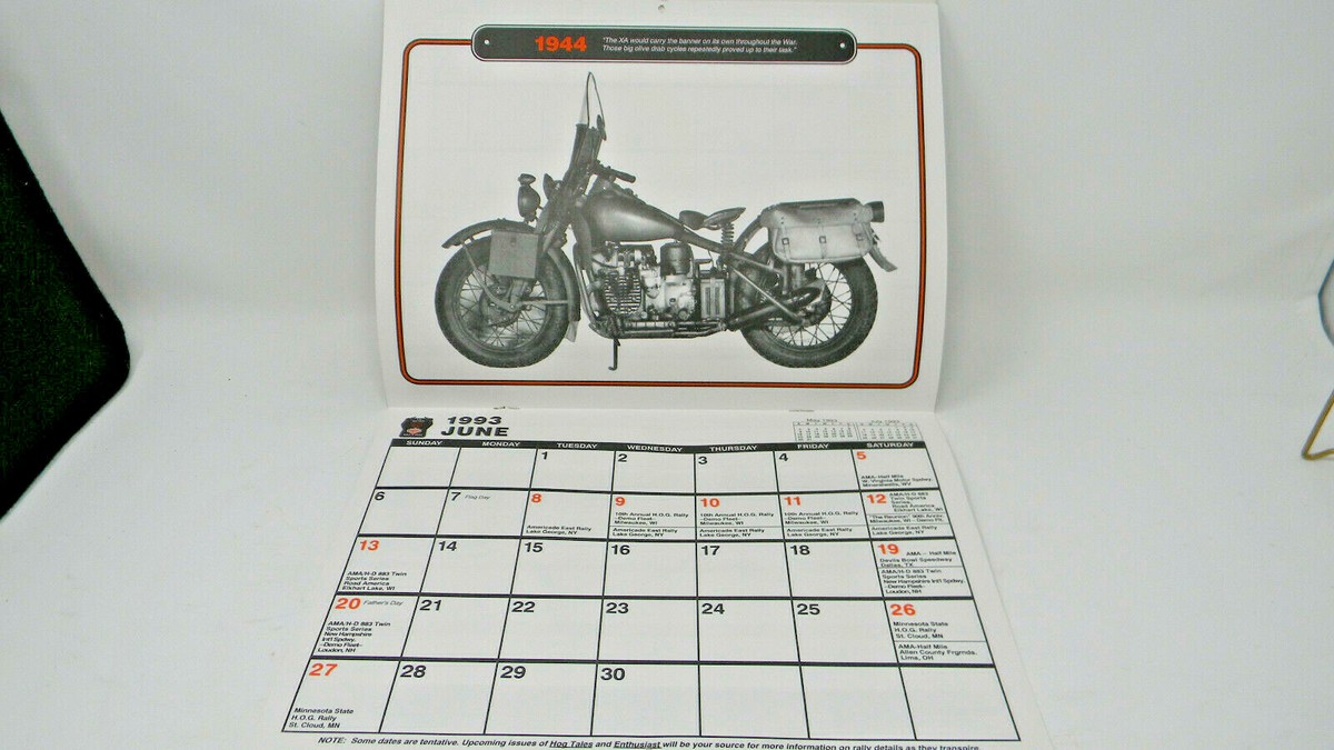 Harley-Davidson 1993 Calendar | eBay