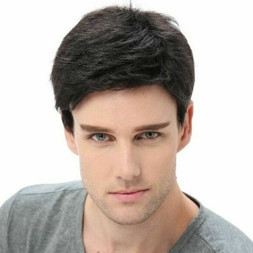 Handsome Mens Short Wig Party Natural Black Cosplay Layered Hair Wigs for Daily· - Picture 6 of 12