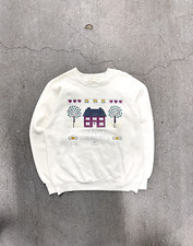 Vintage 1980 Country Treasures Grandma Crewneck Sweatshirt White Size Large
