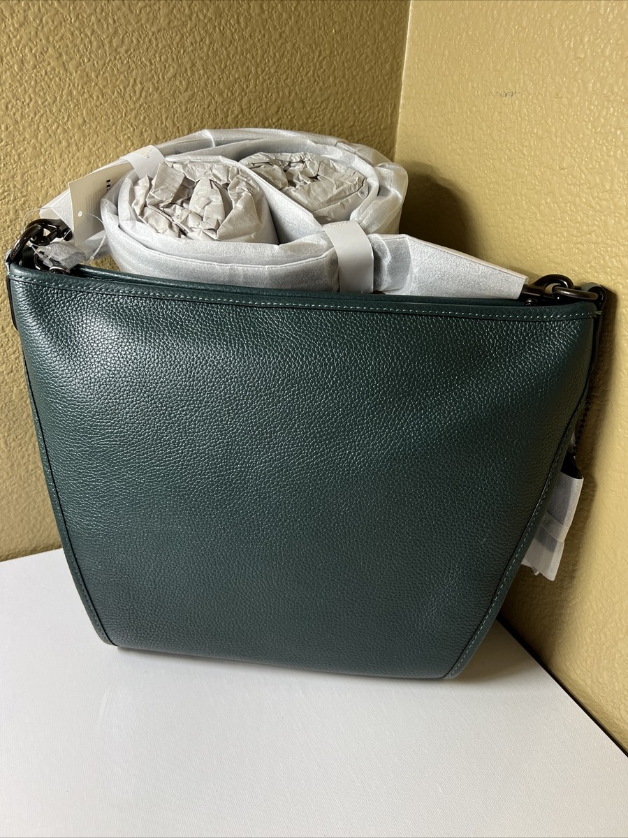 COACH Small Dufflette Duffle Crossbody Bag in Forest Green Leather