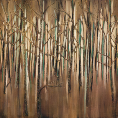 36W''x36H'' INNUENDO by MAJA - TREES BEIGES BROWNS RELIEF VEINS CHOICES of CANVAS