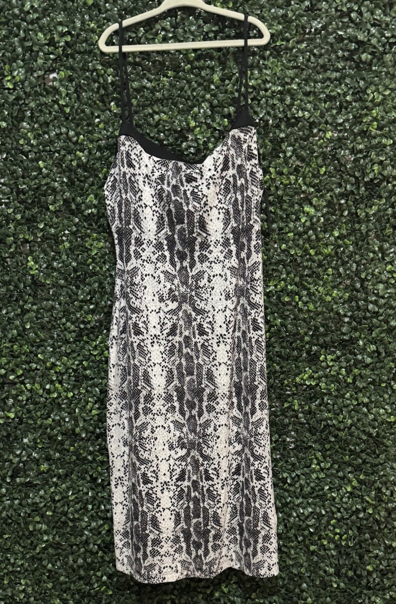 EUC EYE CANDY PYTHON SNAKESKIN STRAPPY BODYCON MI… - image 1