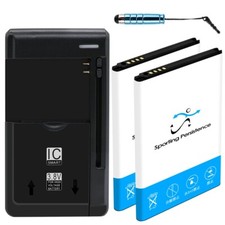 Spare/Extra 2X 3920mAh Extra Battery Rapid Charger Stylus f LG Harmony M257 USA