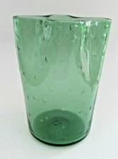 Blenko No. 404 Fluted Vase Seeded with Air Bubbles 1940's era