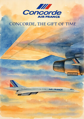 Concorde Fly Plain Goft Fot Time Poster klassischer Druck Wandbild Wohndeko A4