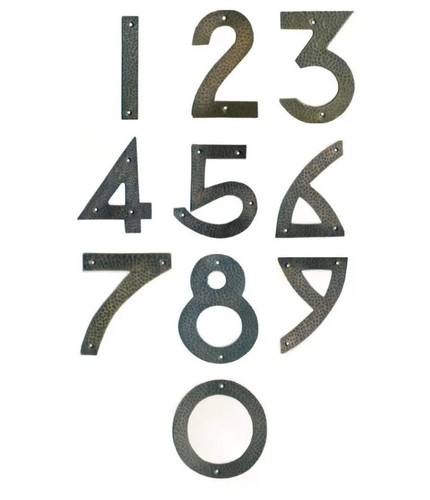 6" high Arts & Craft Copper House Numbers - Picture 4 of 13