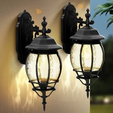 2PCS Outdoor Wall Lights Dusk to Dawn Sensor Outdoor Sconce Vintage Waterproof