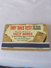VINTAGE SMOKE PHILIP MORRIS CIGARETTES MATCHBOOK MATCHES GOOD CONDITION