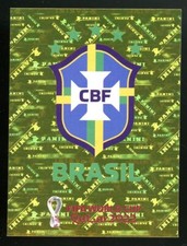 2022 Fifa World Cup Panini Sticker BRAZIL BRASIL Gold Team Badge BRA2